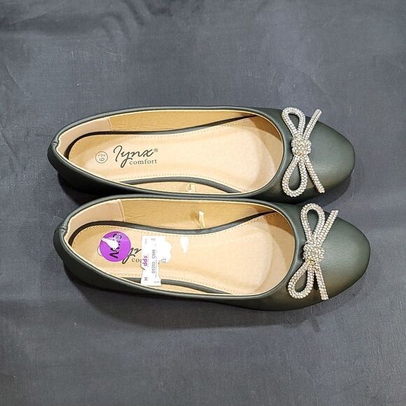 BRAND NEW LYNX JEWEL BOWNOT EMBELLISHMENTS SLIP-ON WOMEN"S FLAT - Picture 8 of 14